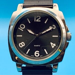 Men’s Fashion Quartz Wristwatch St Steel Mesh Band Japan Movt Works New Battery